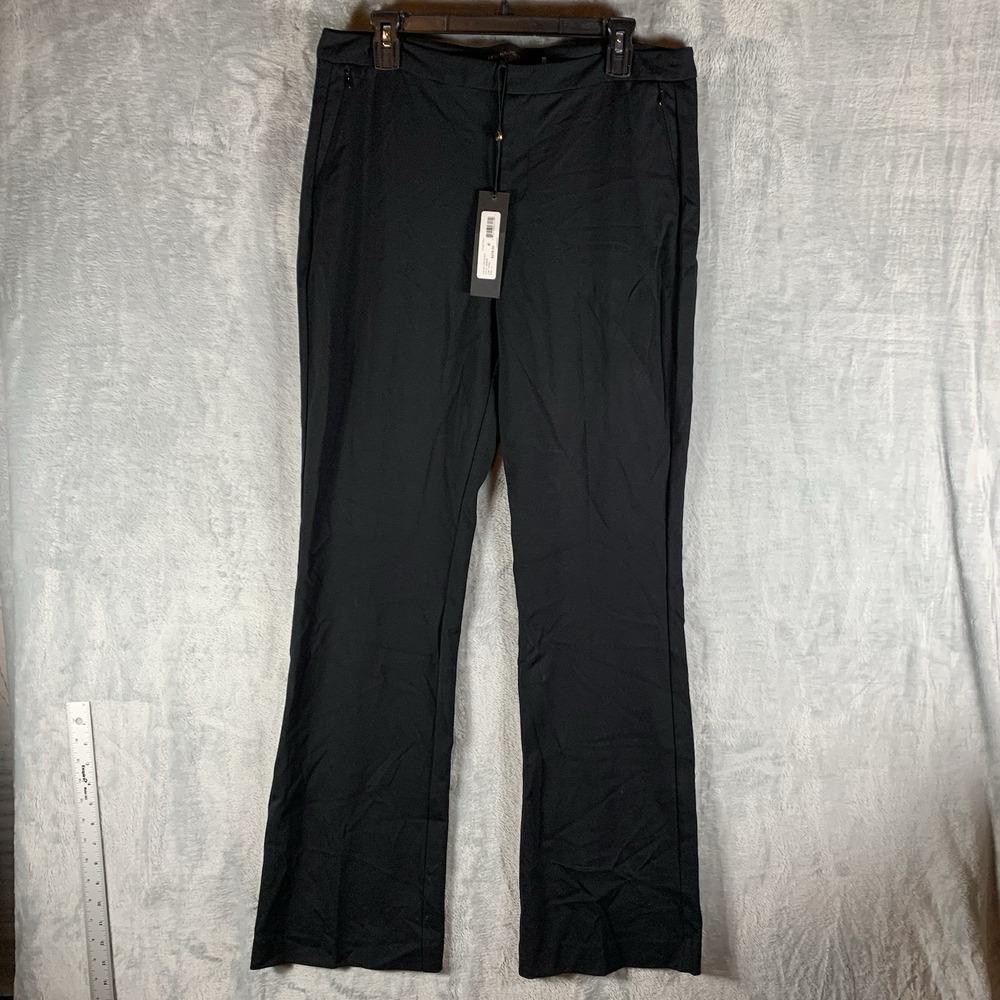 Kobi Halperin Women's Rylie Pants 14 Trousers‎ Black Flat Front Bootcut Office